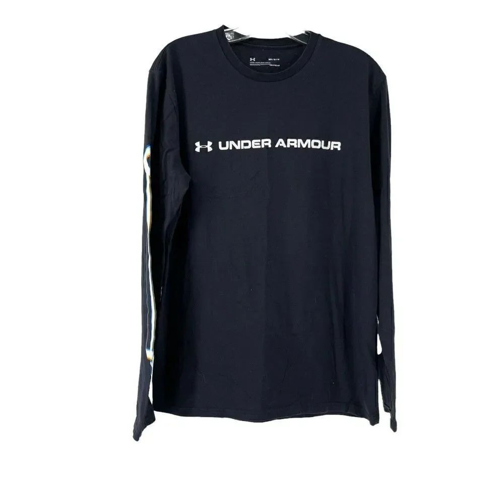 Under Armour T-Shirt Prism Long Sleeve Black Womens Size M Active Wear Loose Fit